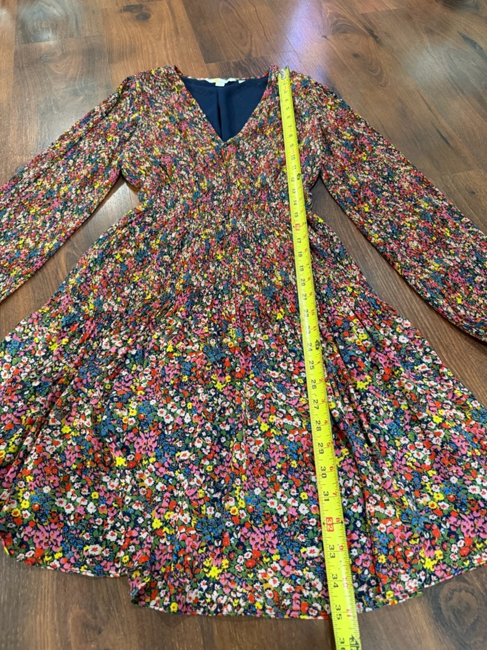 Boden V-Neck Plissé Midi Swirl Kate Middleton  Dress Size 2R - Picture 5 of 9